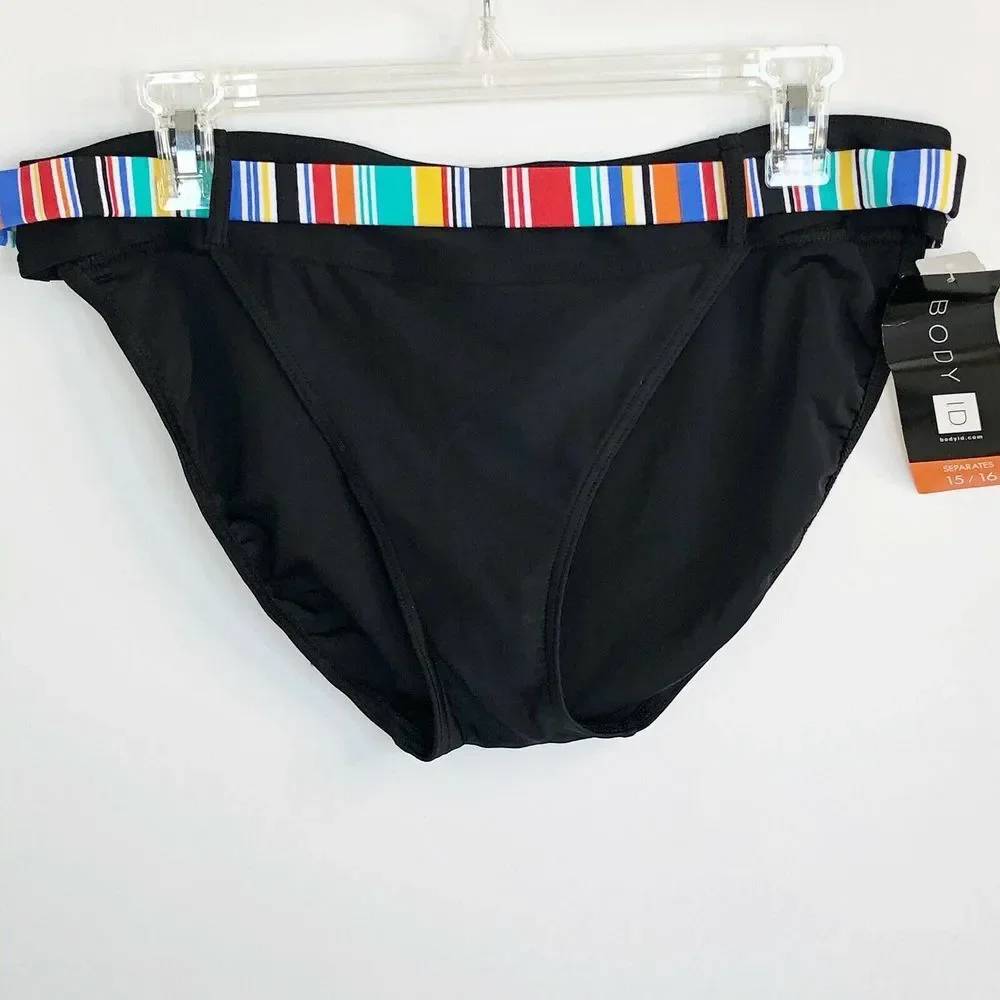 Body ID Bikini Bottom Rainbow Black New !! 16 Swim